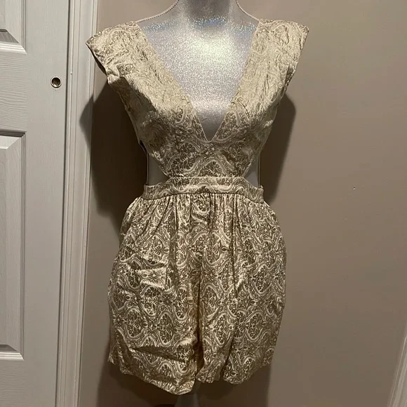 Mustard Seed Dresses | Mustard Seed | Gold Dress with Cut Outs | Color: Gold/White | Size: S | Spilcz19's Closet